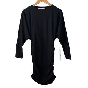 NWT Susana Monaco Dolman Sleeve Ruched Black Dress size Medium